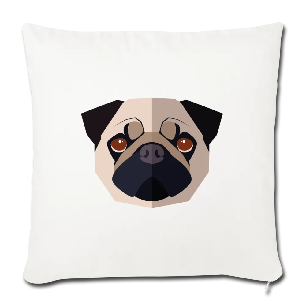 Pug Throw Pillow Cover 17.5” x 17.5”