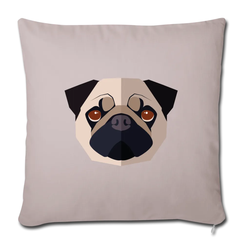 Pug Throw Pillow Cover 17.5” x 17.5”