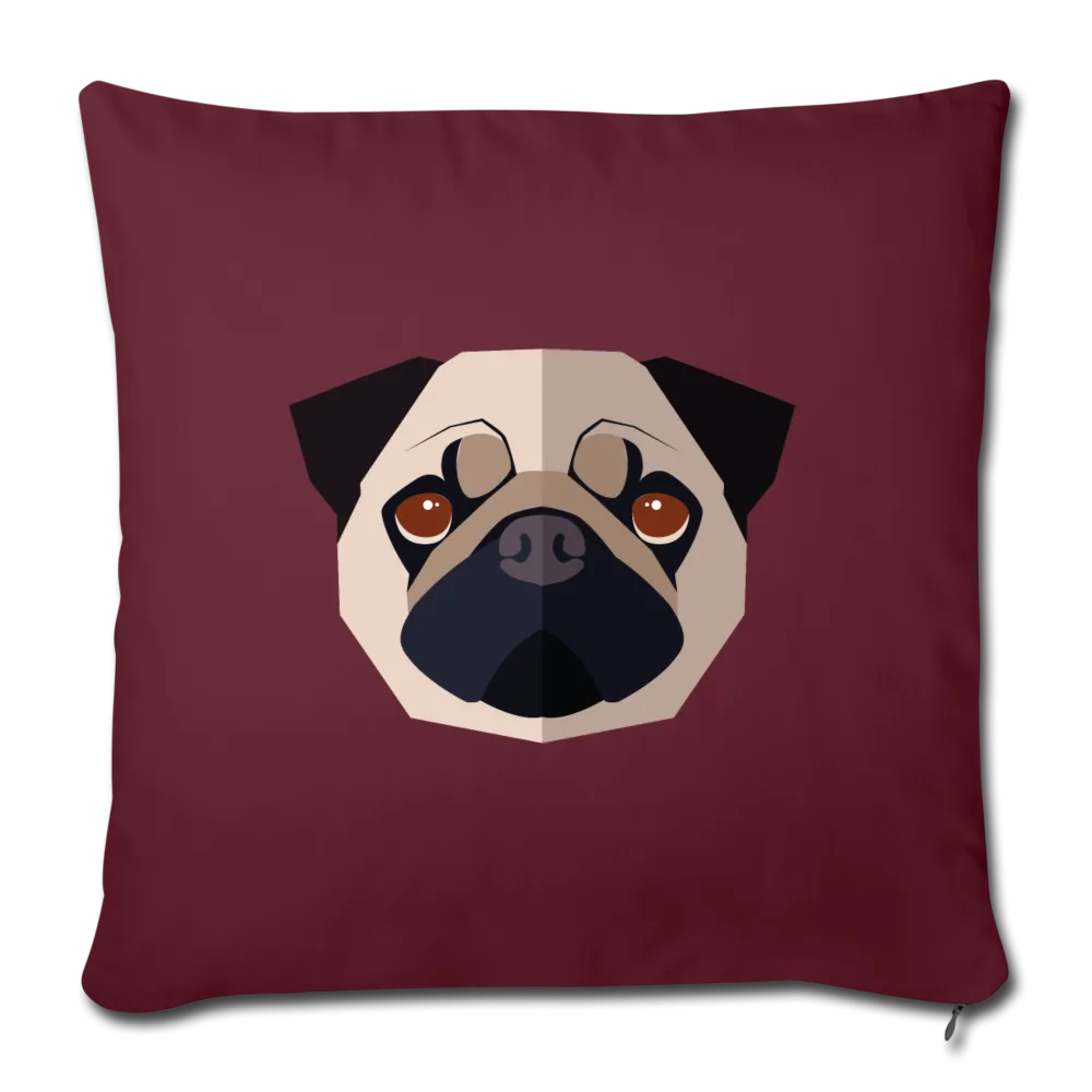 Pug Throw Pillow Cover 17.5” x 17.5”