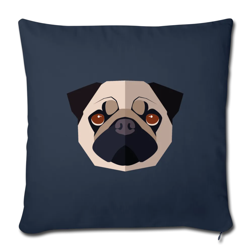 Pug Throw Pillow Cover 17.5” x 17.5”