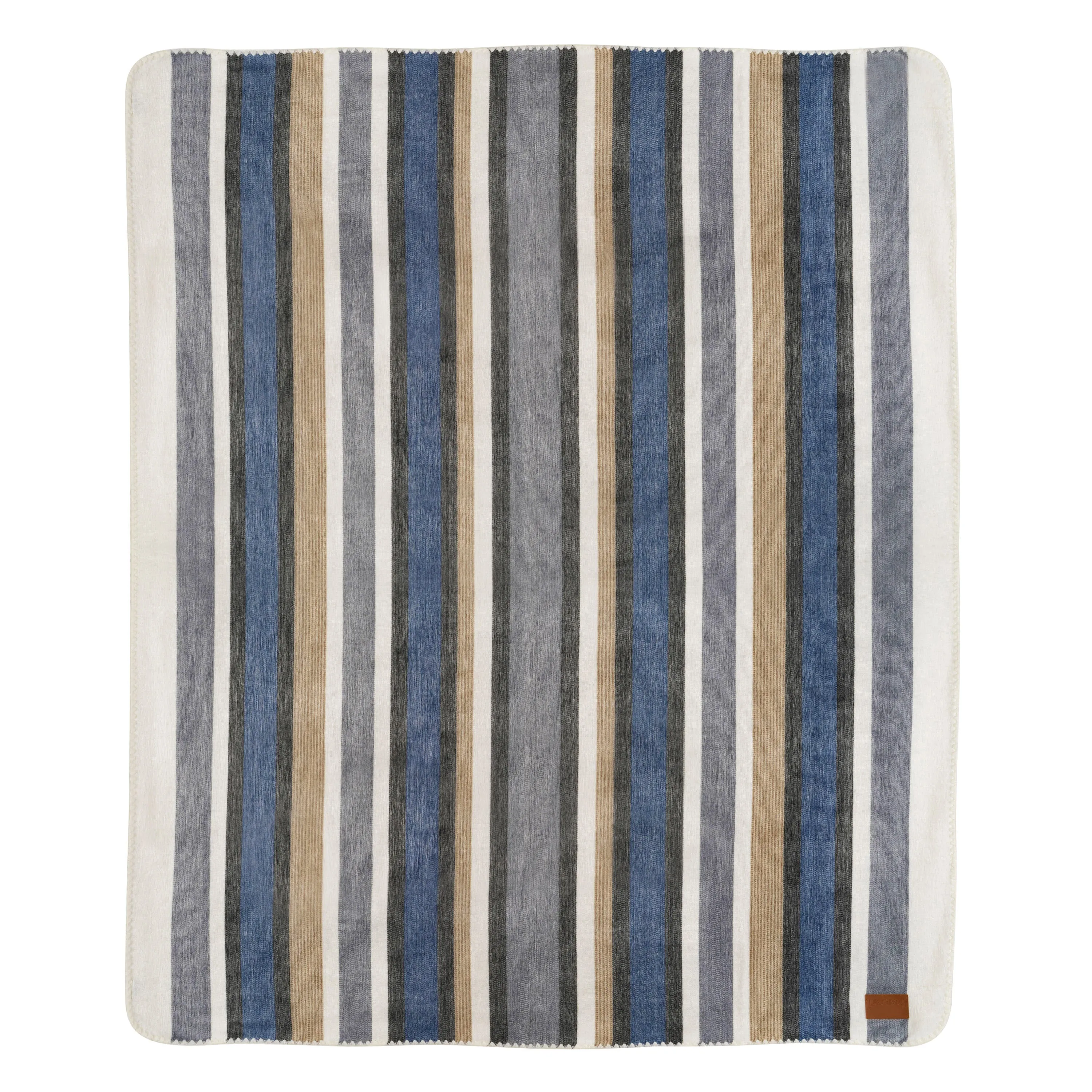 QISU Brown, Blue, Grey, and White Alpaca Throw Blanket – Full-Size Comfort, Holiday Artisan Gift