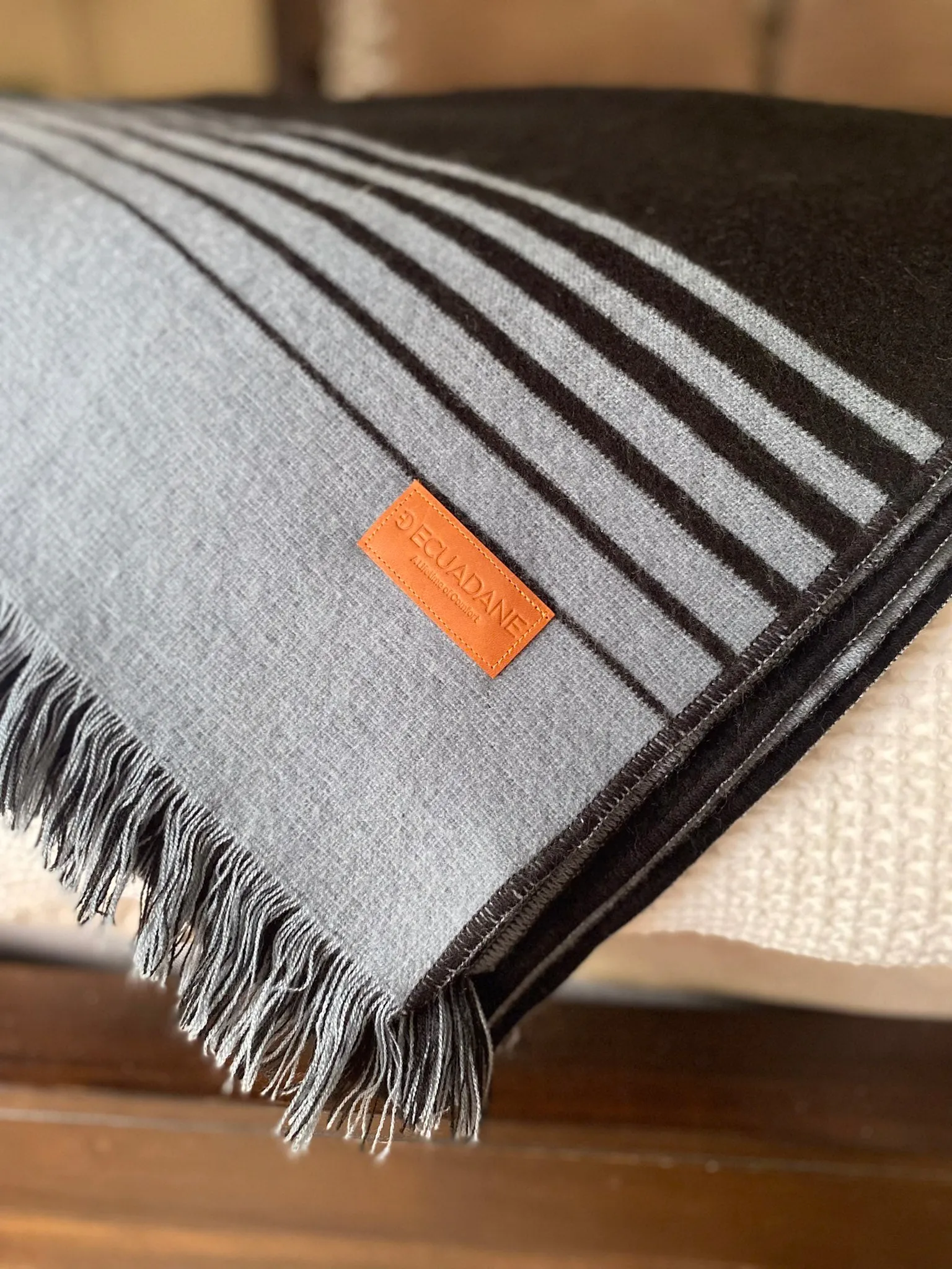 Quilotoa Black and Gray Luxury Throw Blanket