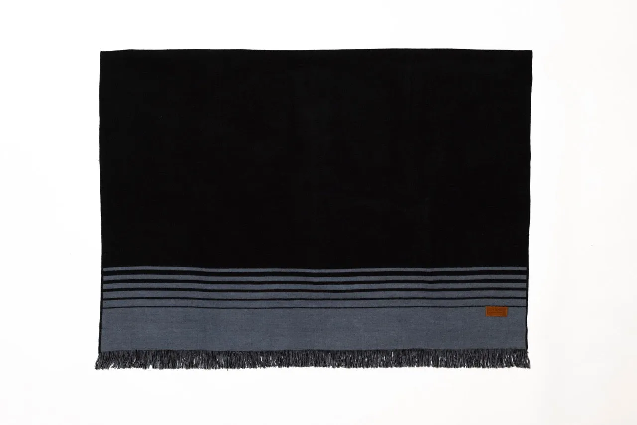 Quilotoa Black and Gray Luxury Throw Blanket
