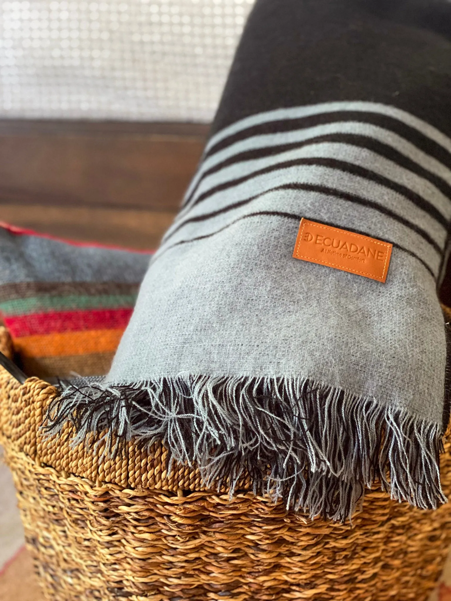 Quilotoa Black and Gray Luxury Throw Blanket