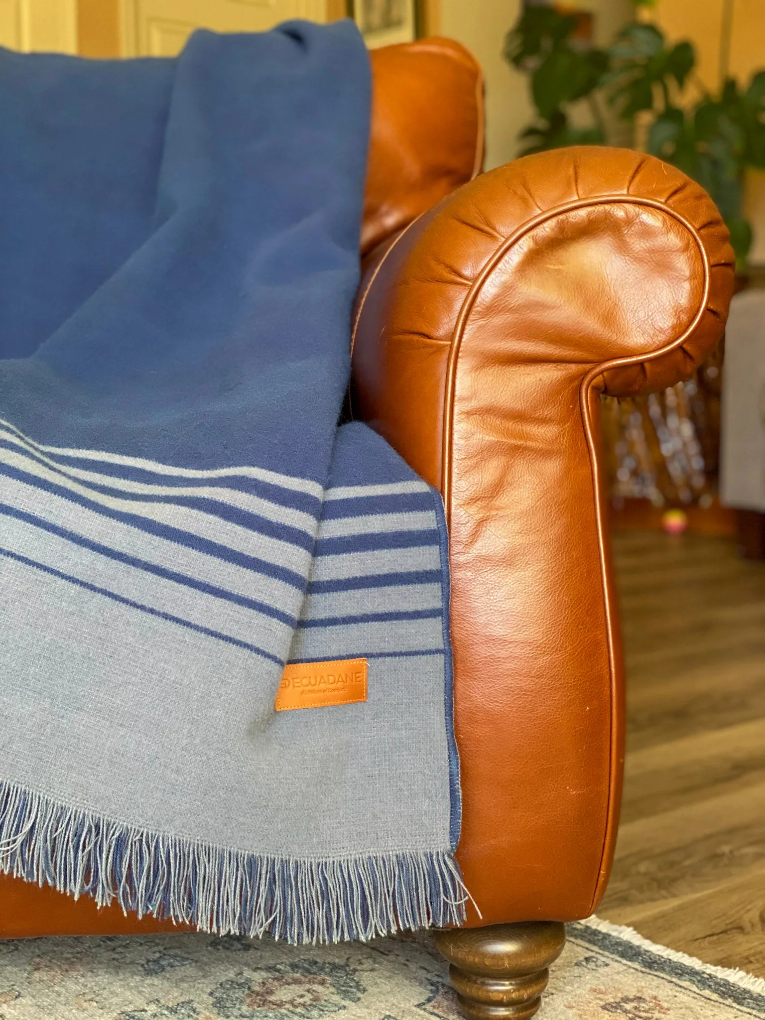 Quilotoa Blue and Gray Luxury Throw Blanket