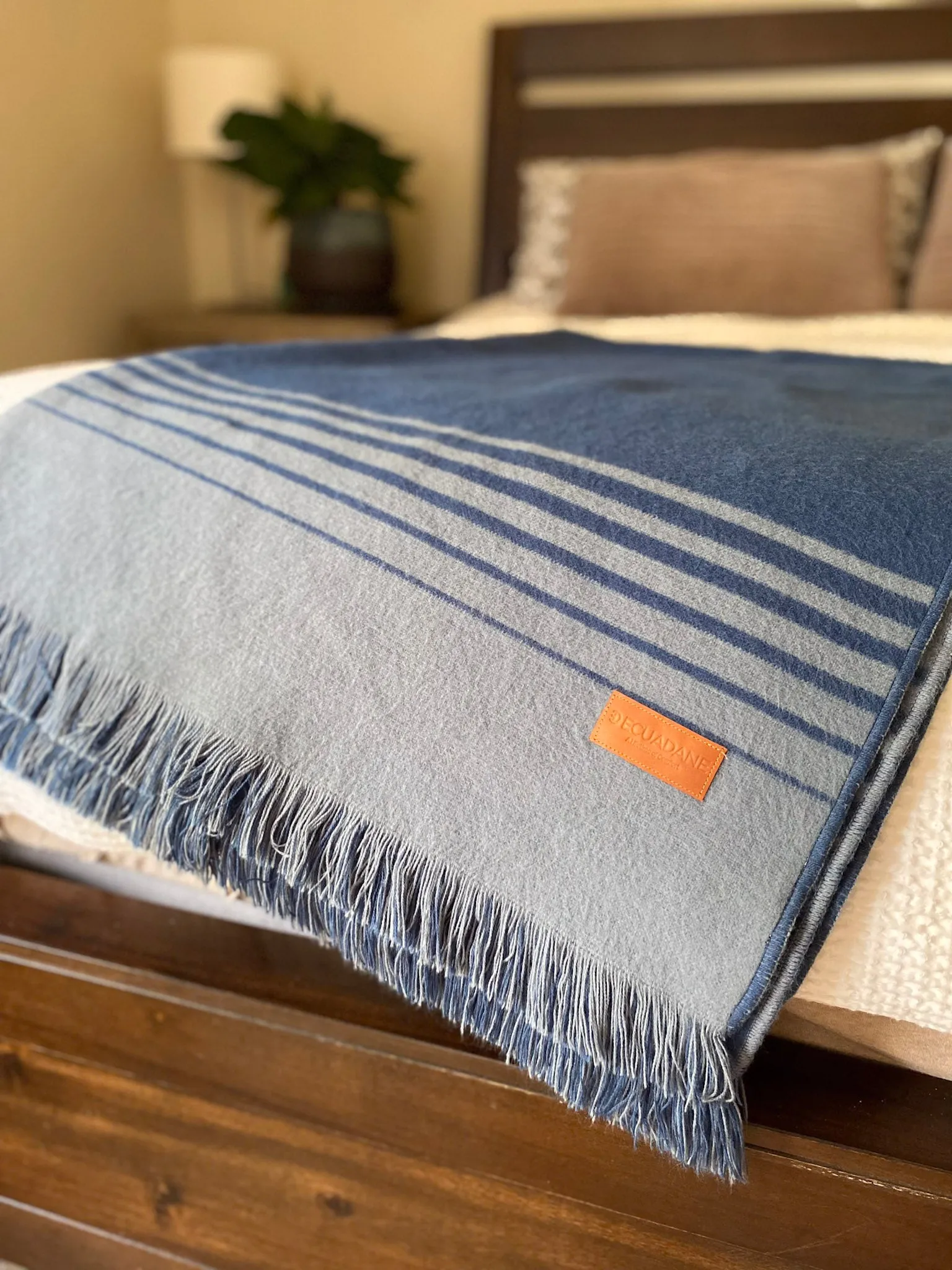 Quilotoa Blue and Gray Luxury Throw Blanket