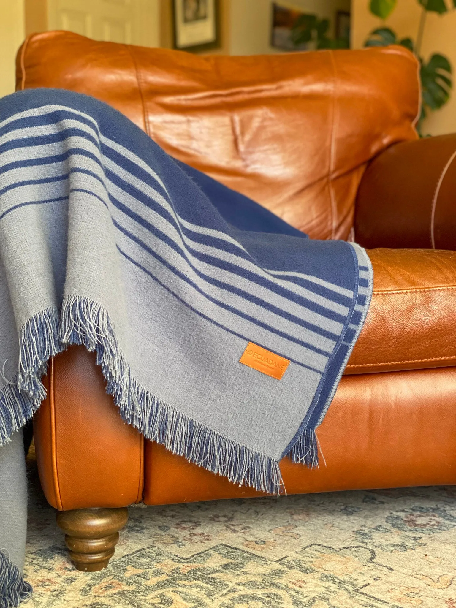 Quilotoa Blue and Gray Luxury Throw Blanket