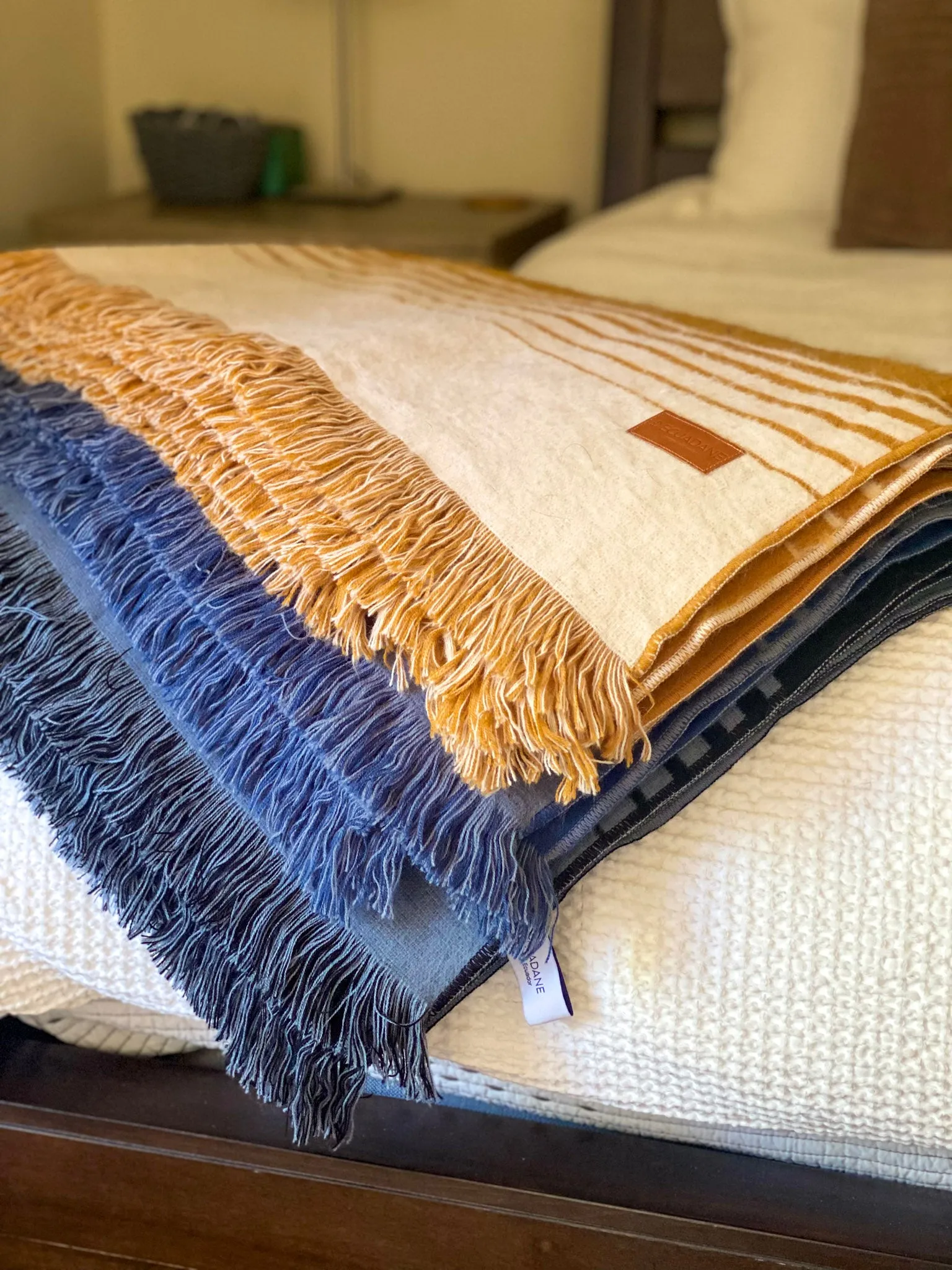 Quilotoa Blue and Gray Luxury Throw Blanket