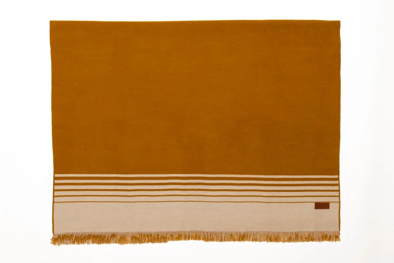 Quilotoa Gold and Beige Luxury Throw Blanket