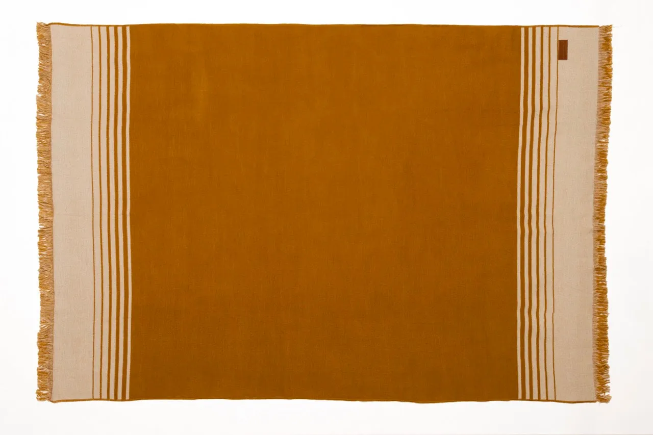 Quilotoa Gold and Beige Luxury Throw Blanket