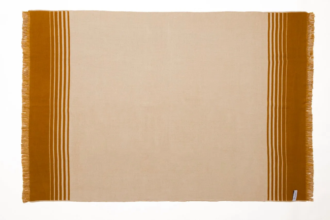 Quilotoa Gold and Beige Luxury Throw Blanket