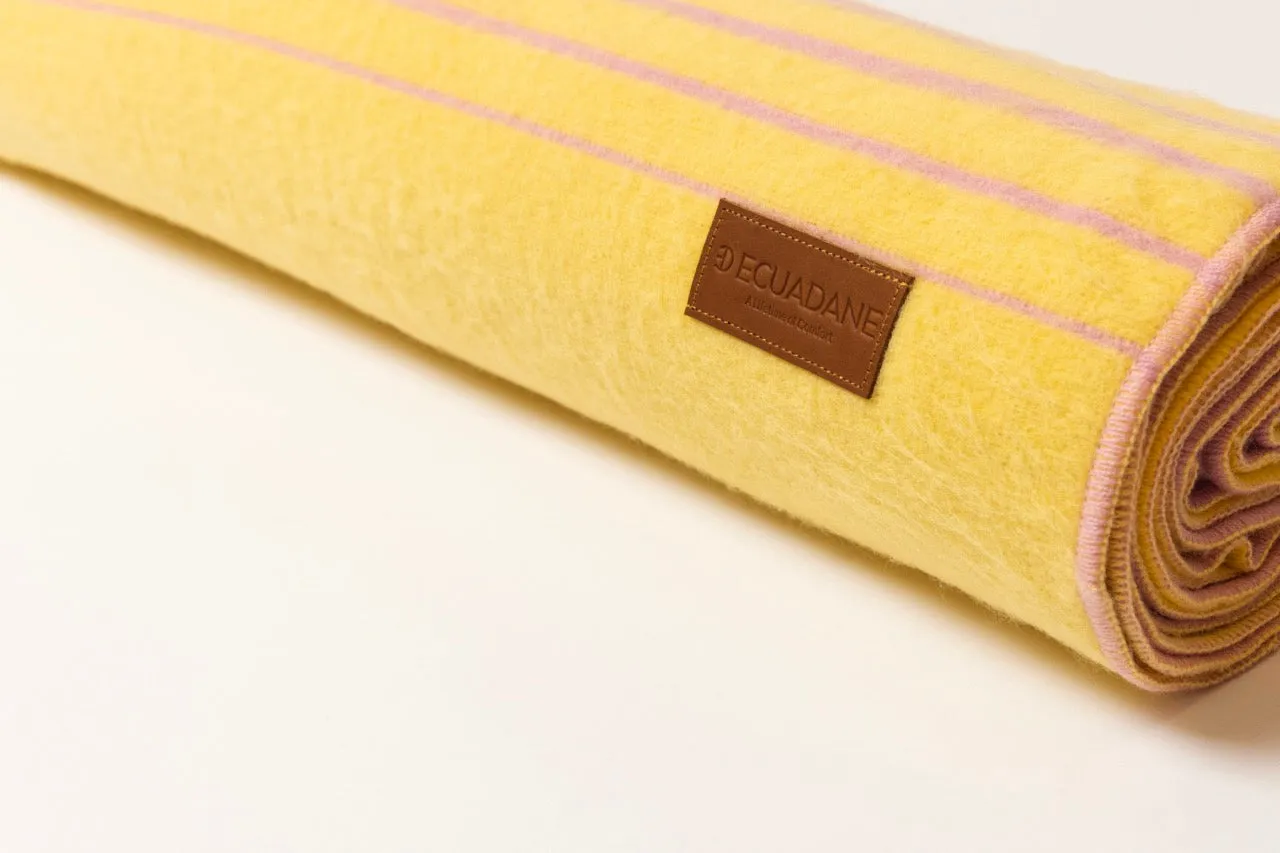 Quilotoa Pink and Yellow Luxury Throw Blanket