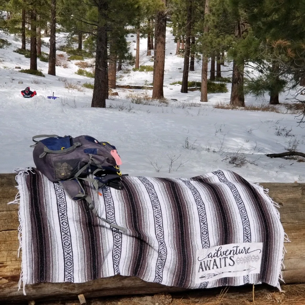 "Adventure" - Black Throw - Falza Mexican Blanket - Wholesale