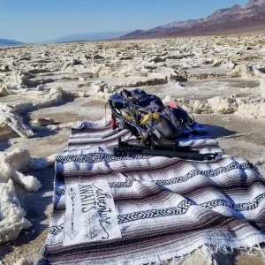 "Adventure" - Black Throw - Falza Mexican Blanket