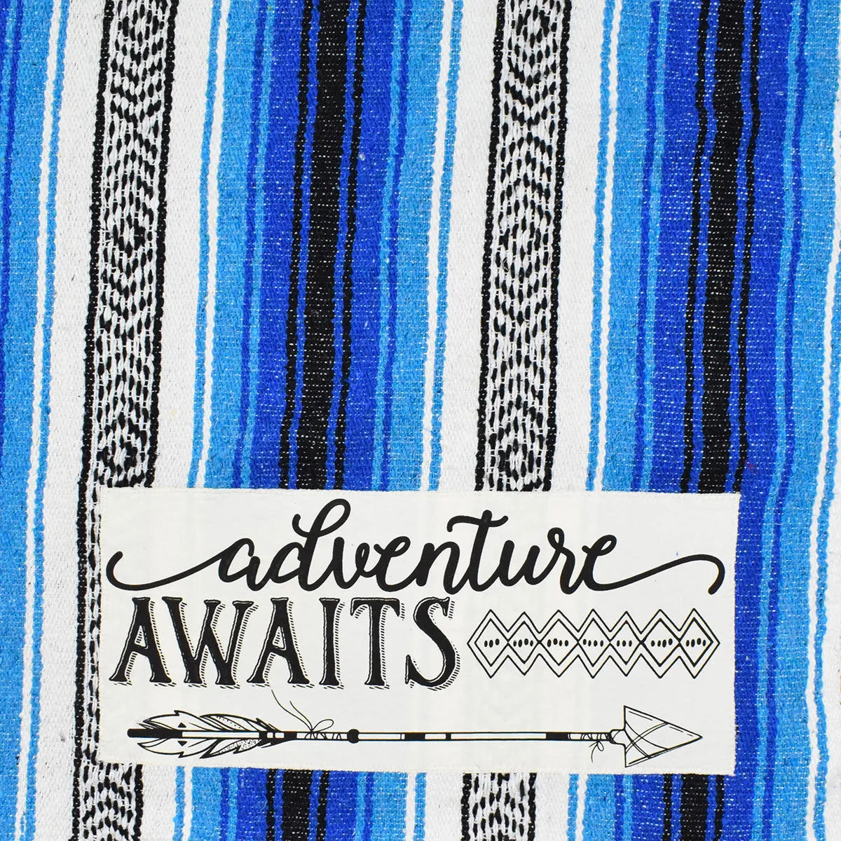 "Adventure" - Blue Throw - Falza Mexican Blanket