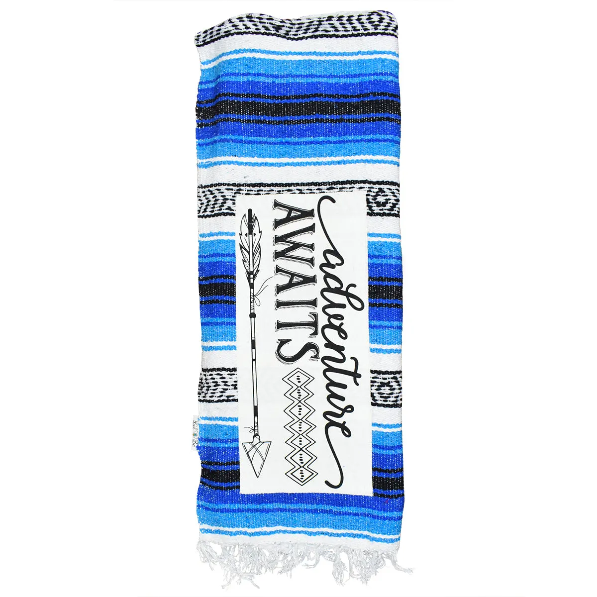 "Adventure" - Blue Throw - Falza Mexican Blanket