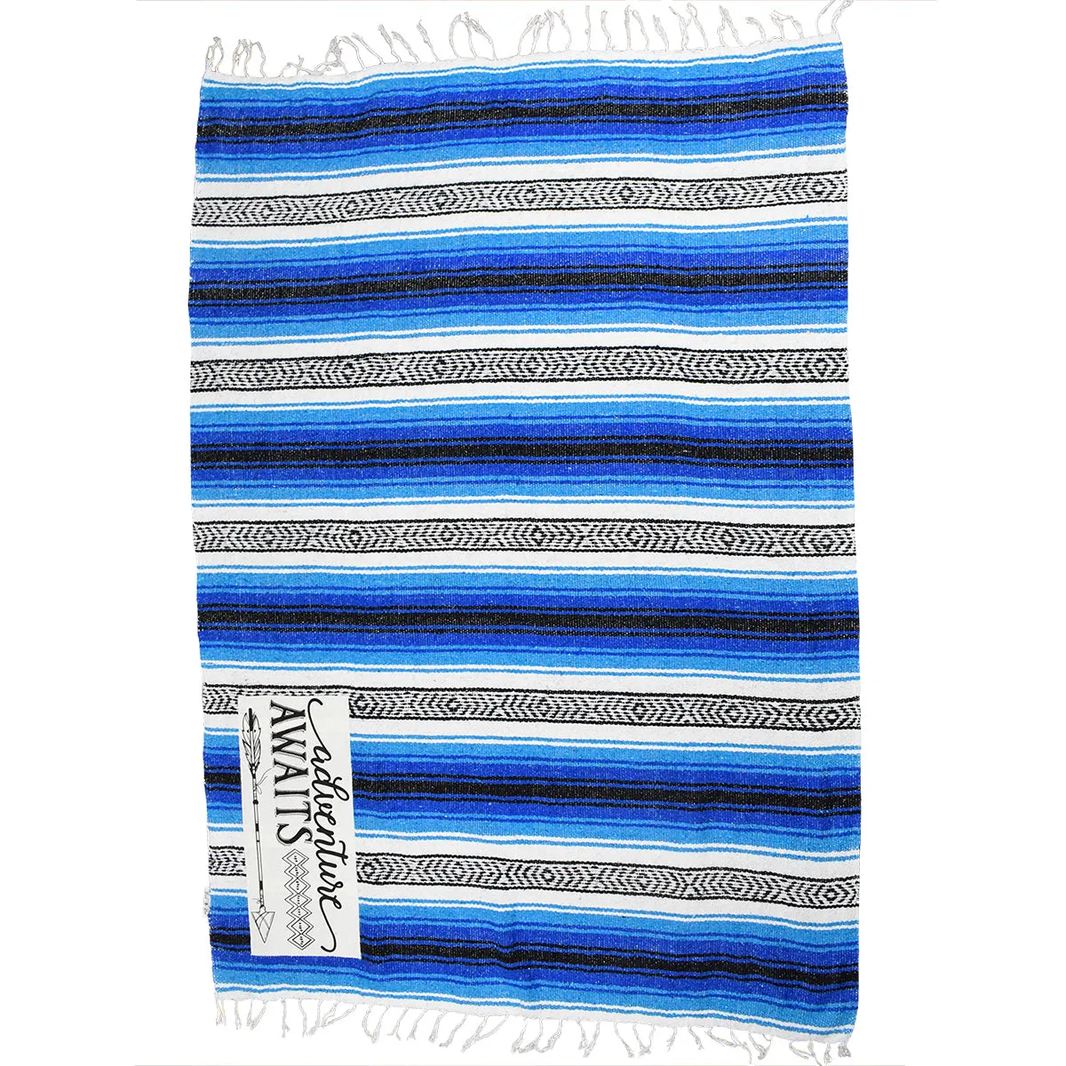 "Adventure" - Blue Throw - Falza Mexican Blanket