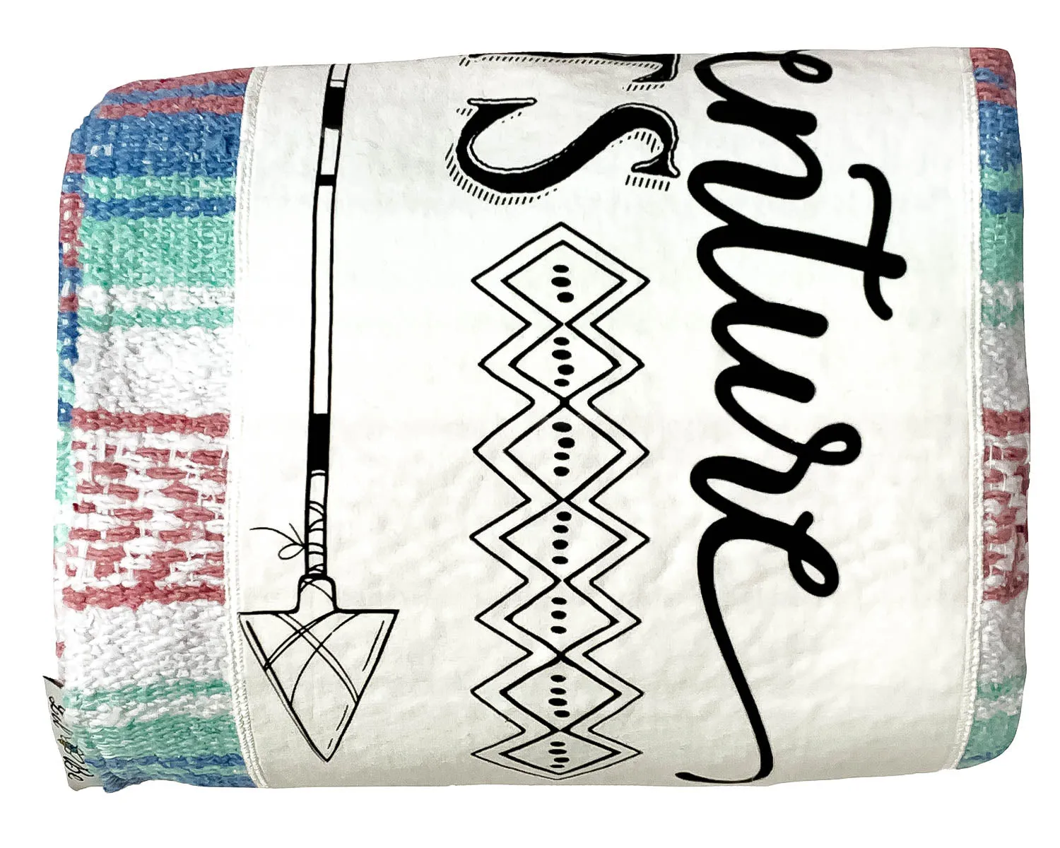 "Adventure" - Rose/Blue Throw - Falza Mexican Blanket - Wholesale