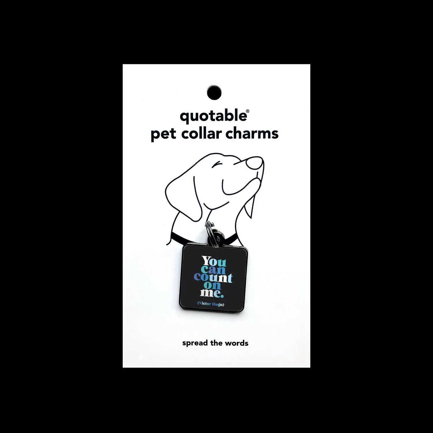 "count on me" pet collar charm