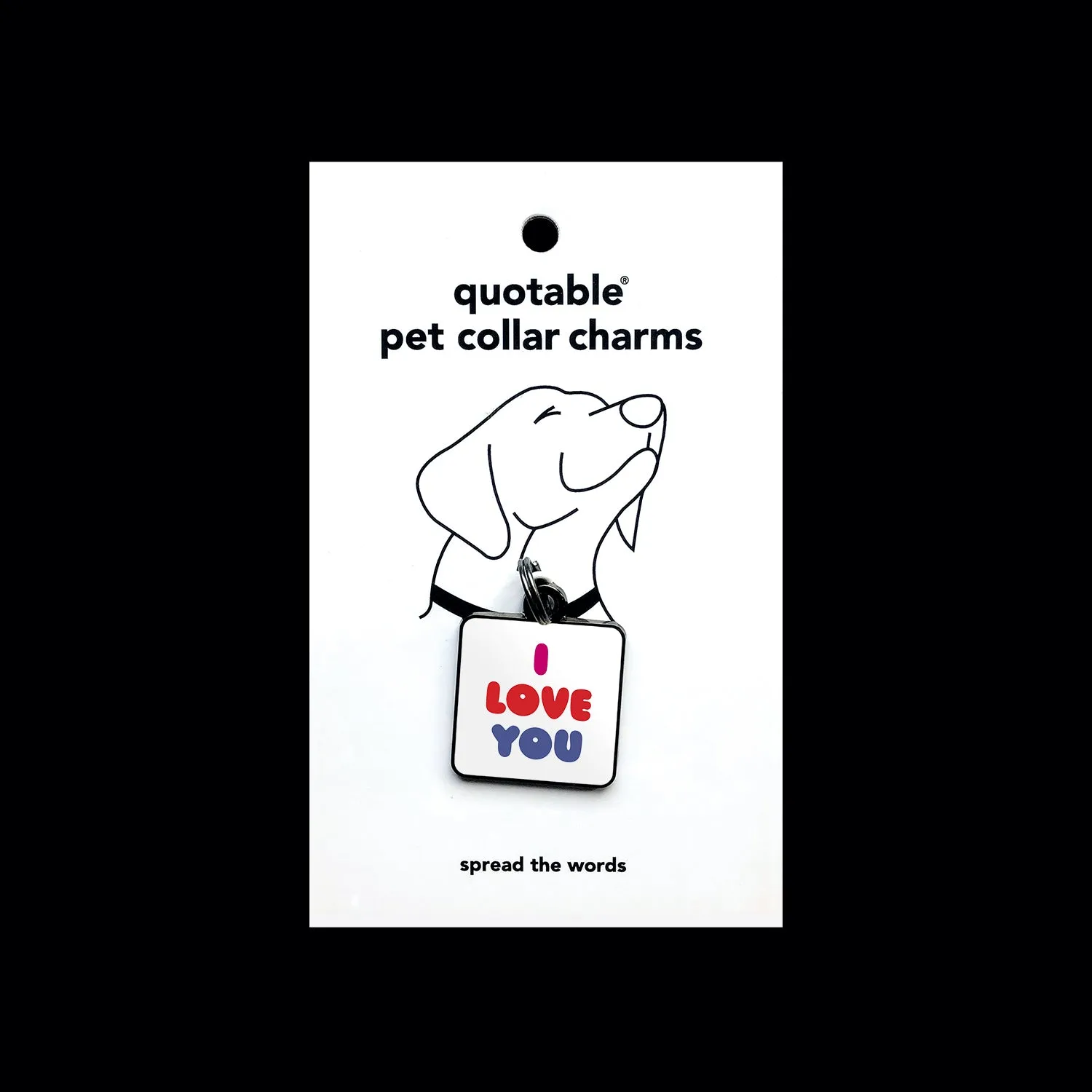 "i love you" pet collar charm