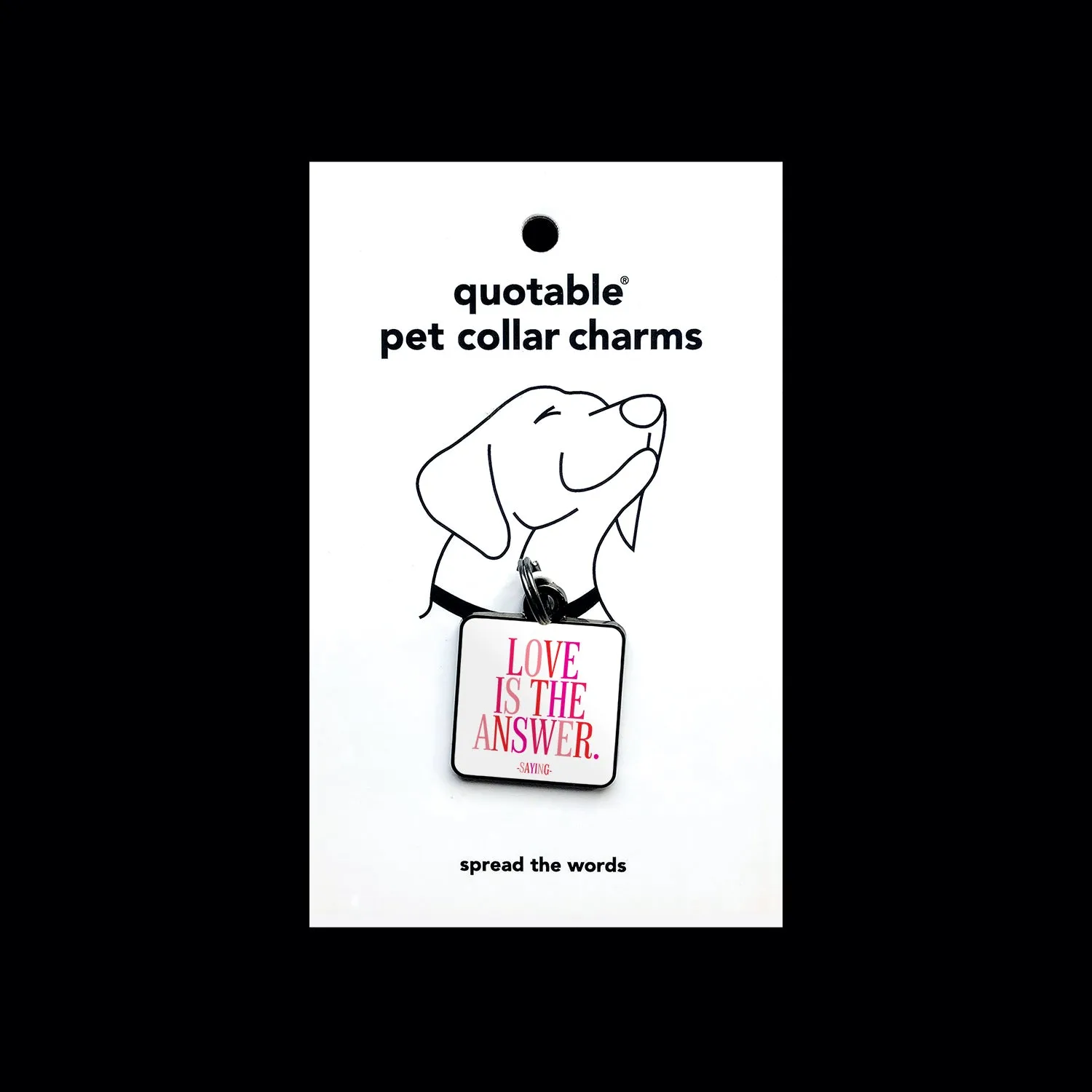 "love is the answer" pet collar charm