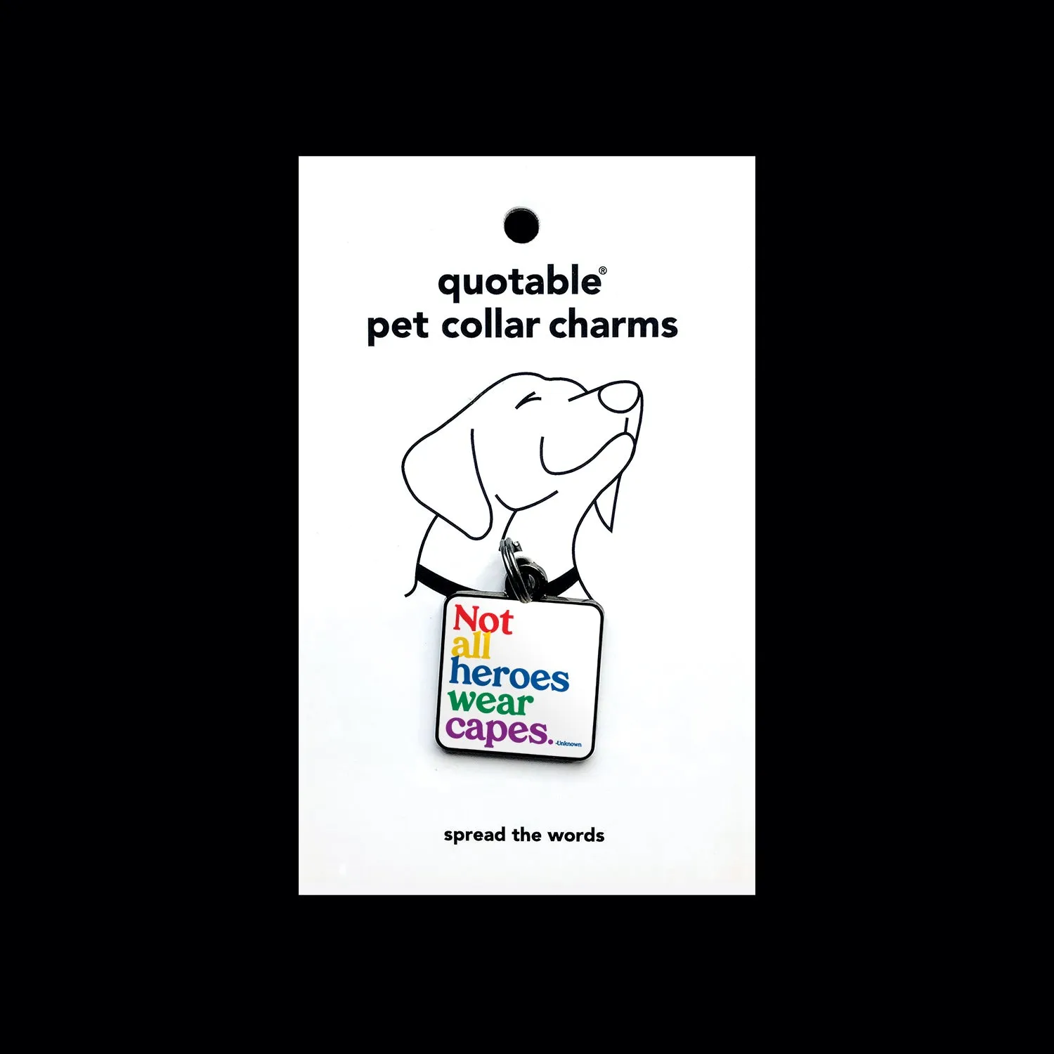 "not all heroes" pet collar charm