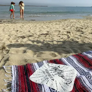 "Together" - Burgundy Throw - Falza Mexican Blanket