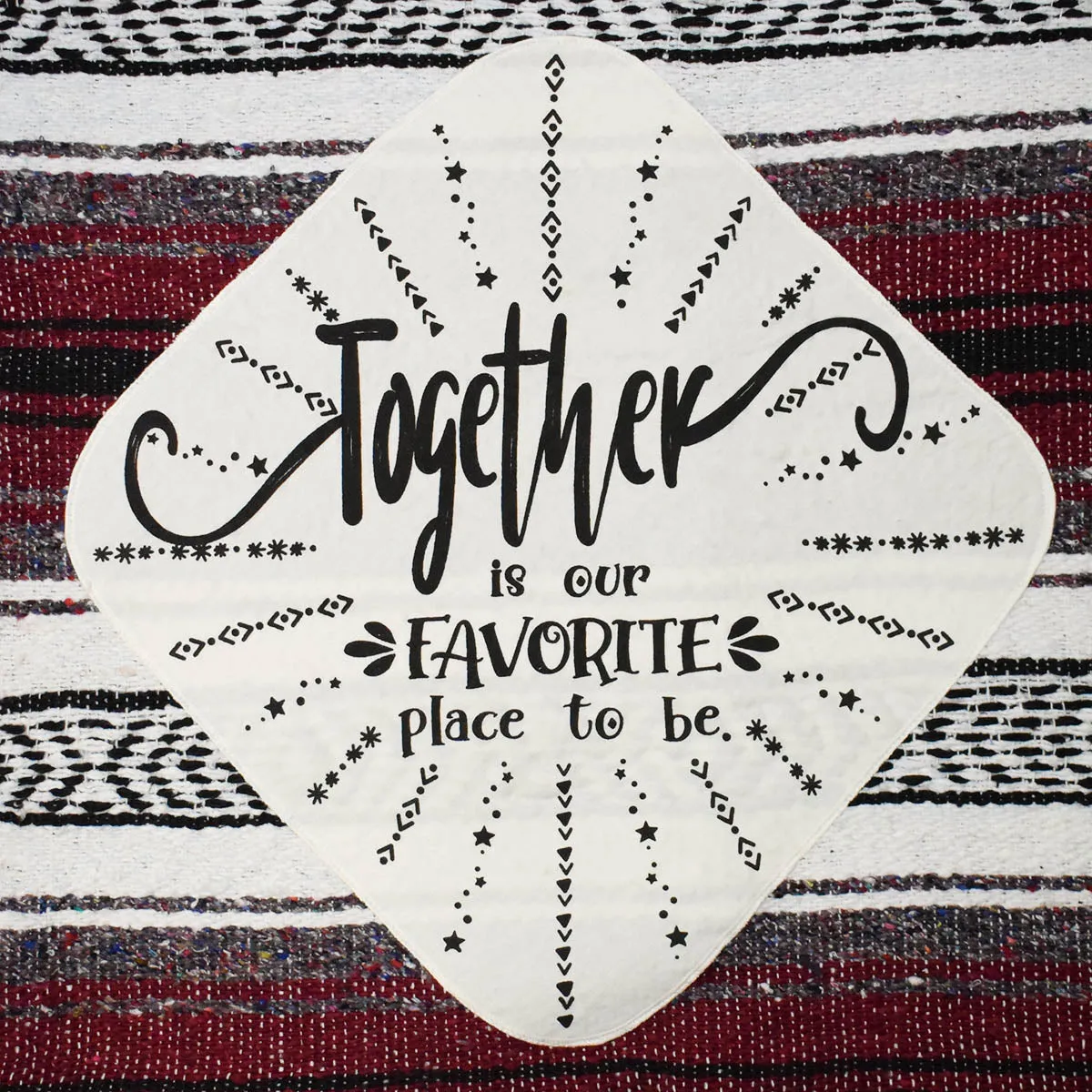 "Together" - Burgundy Throw - Falza Mexican Blanket