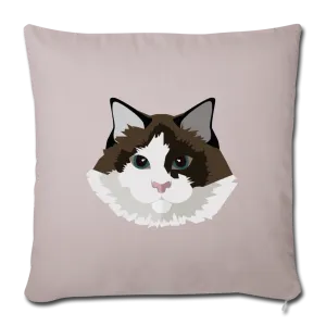 Ragdoll Cat Throw Pillow Cover 17.5” x 17.5”