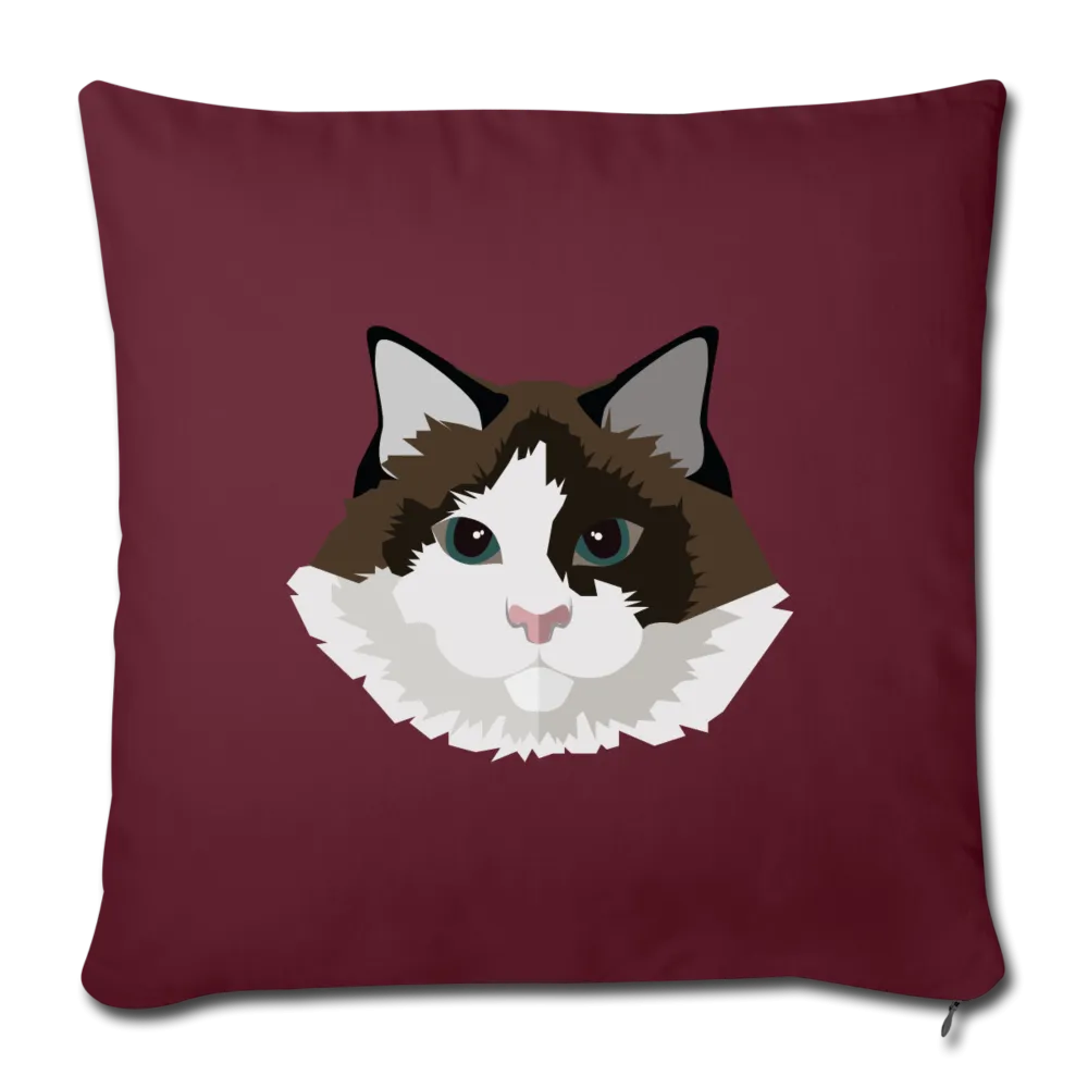 Ragdoll Cat Throw Pillow Cover 17.5” x 17.5”