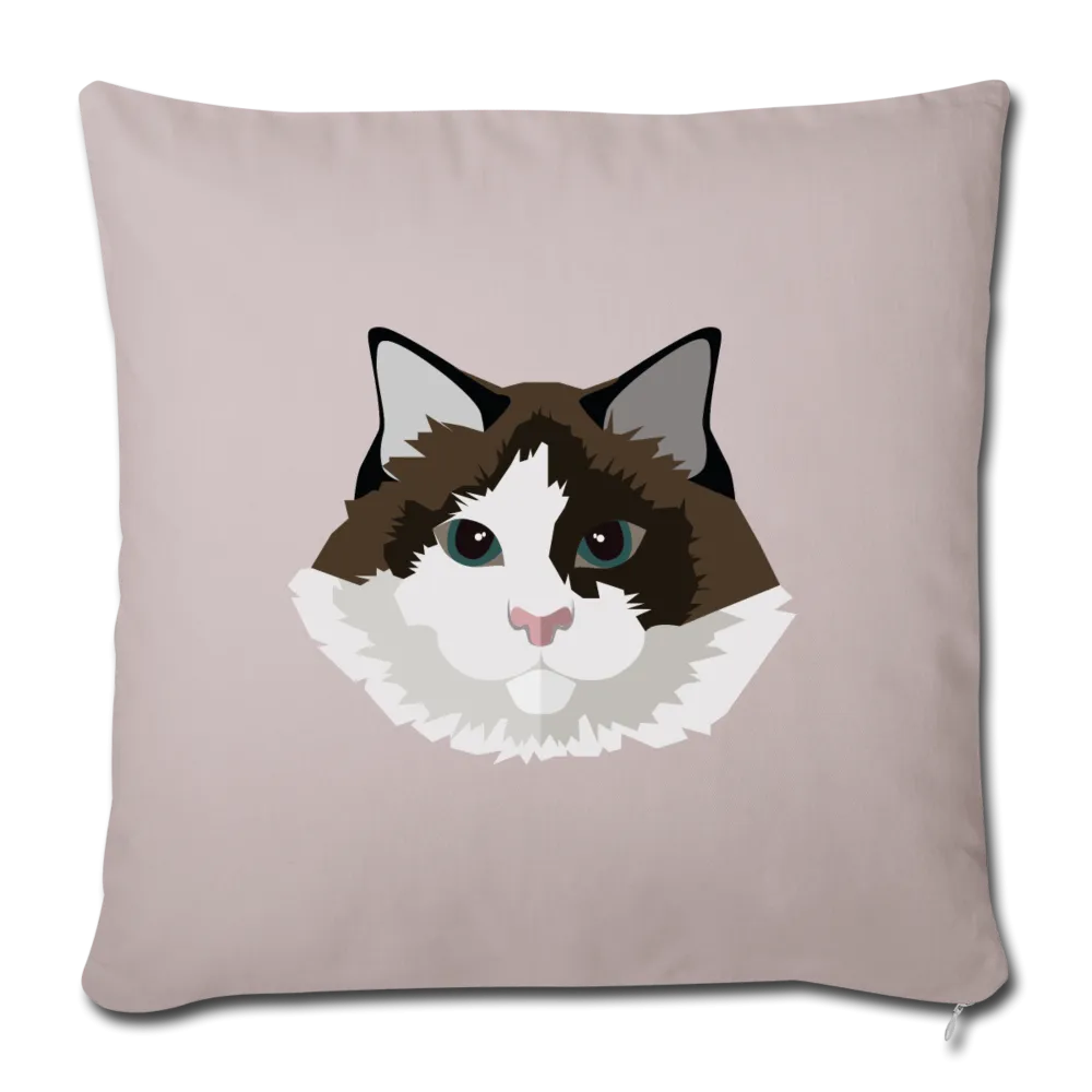 Ragdoll Cat Throw Pillow Cover 17.5” x 17.5”