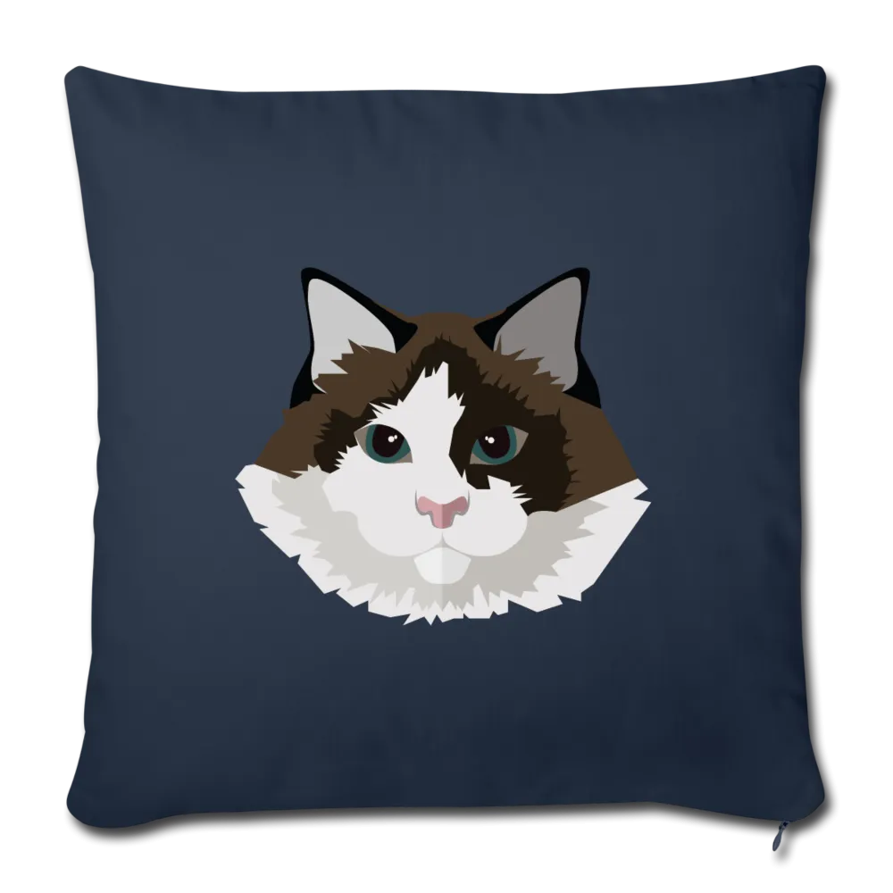 Ragdoll Cat Throw Pillow Cover 17.5” x 17.5”