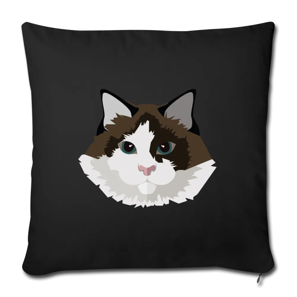 Ragdoll Cat Throw Pillow Cover 17.5” x 17.5”