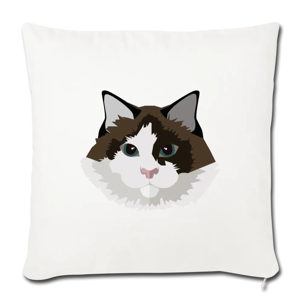 Ragdoll Cat Throw Pillow Cover 17.5” x 17.5”