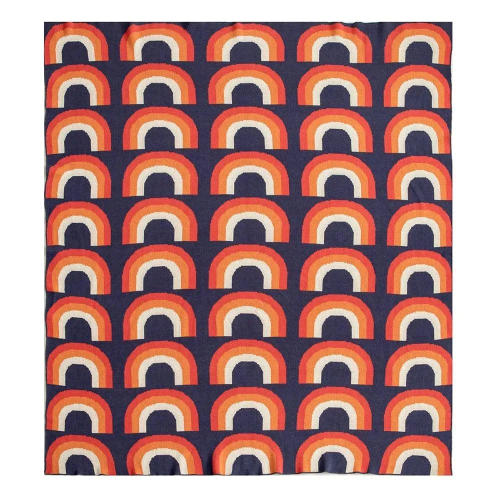Rainbow Cotton Throw Blanket