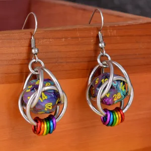 Rainbow Pride d20 Earring