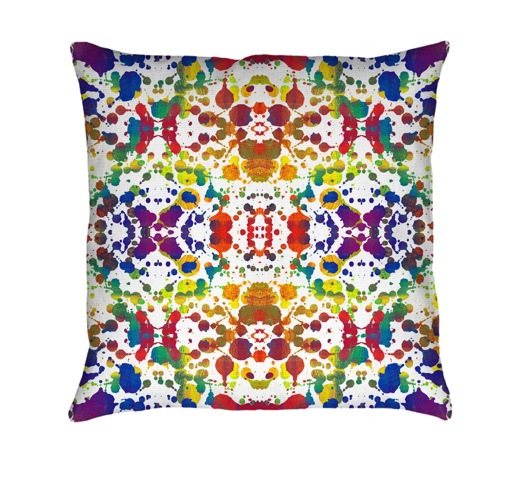 Rainbow Splash Throw Pillow
