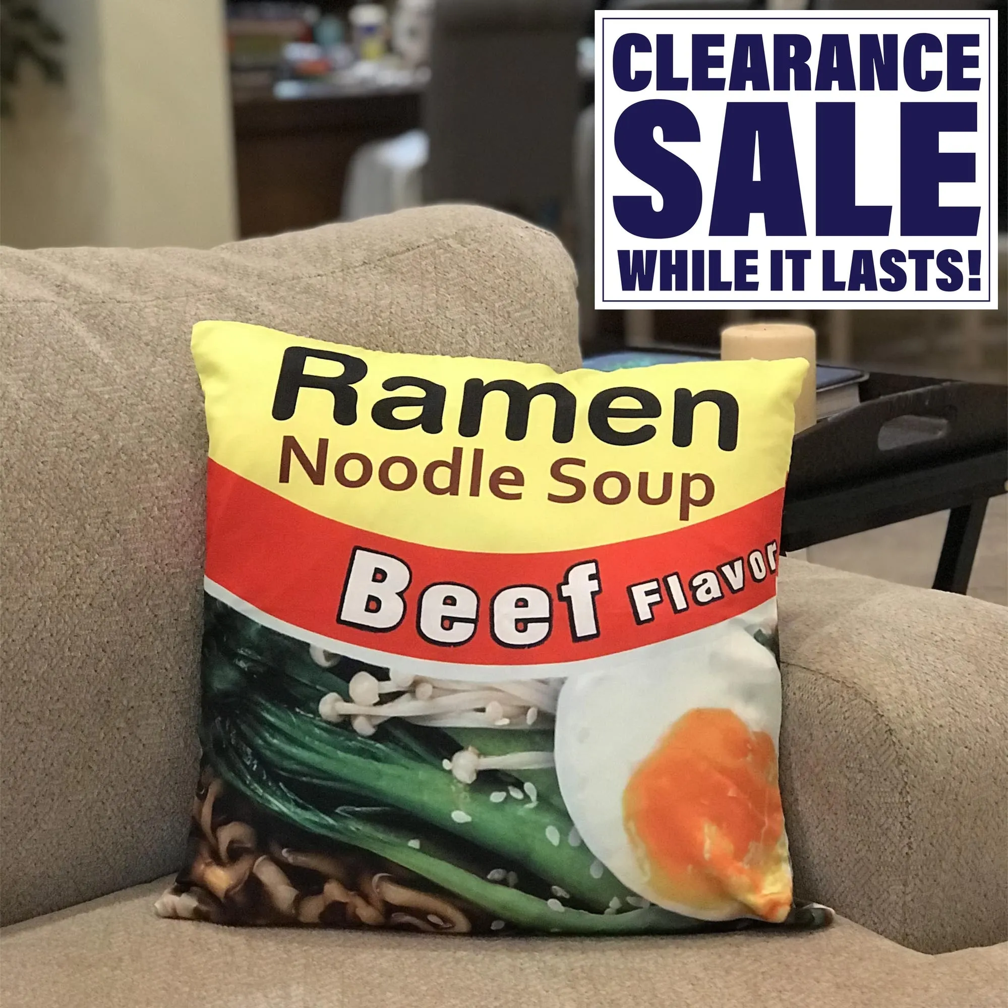 Ramen Soup Throw Pillow case Fits 16 x 16 Insert - (1 Count)