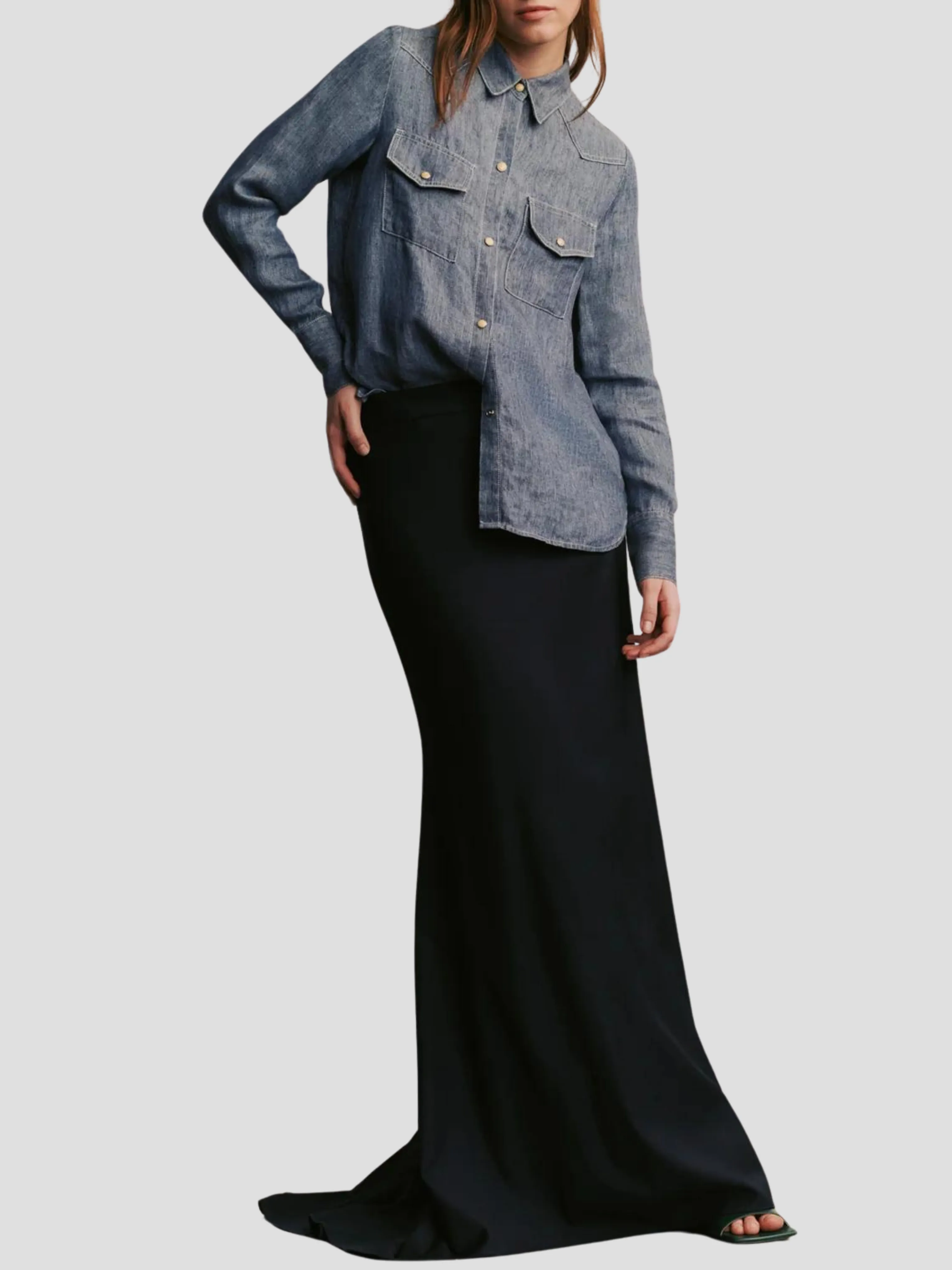 Rancher's Daughter Shirt in Medium Indigo