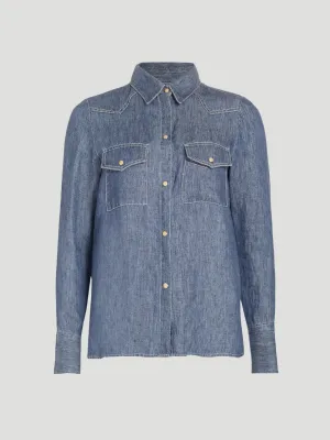 Rancher's Daughter Shirt in Medium Indigo