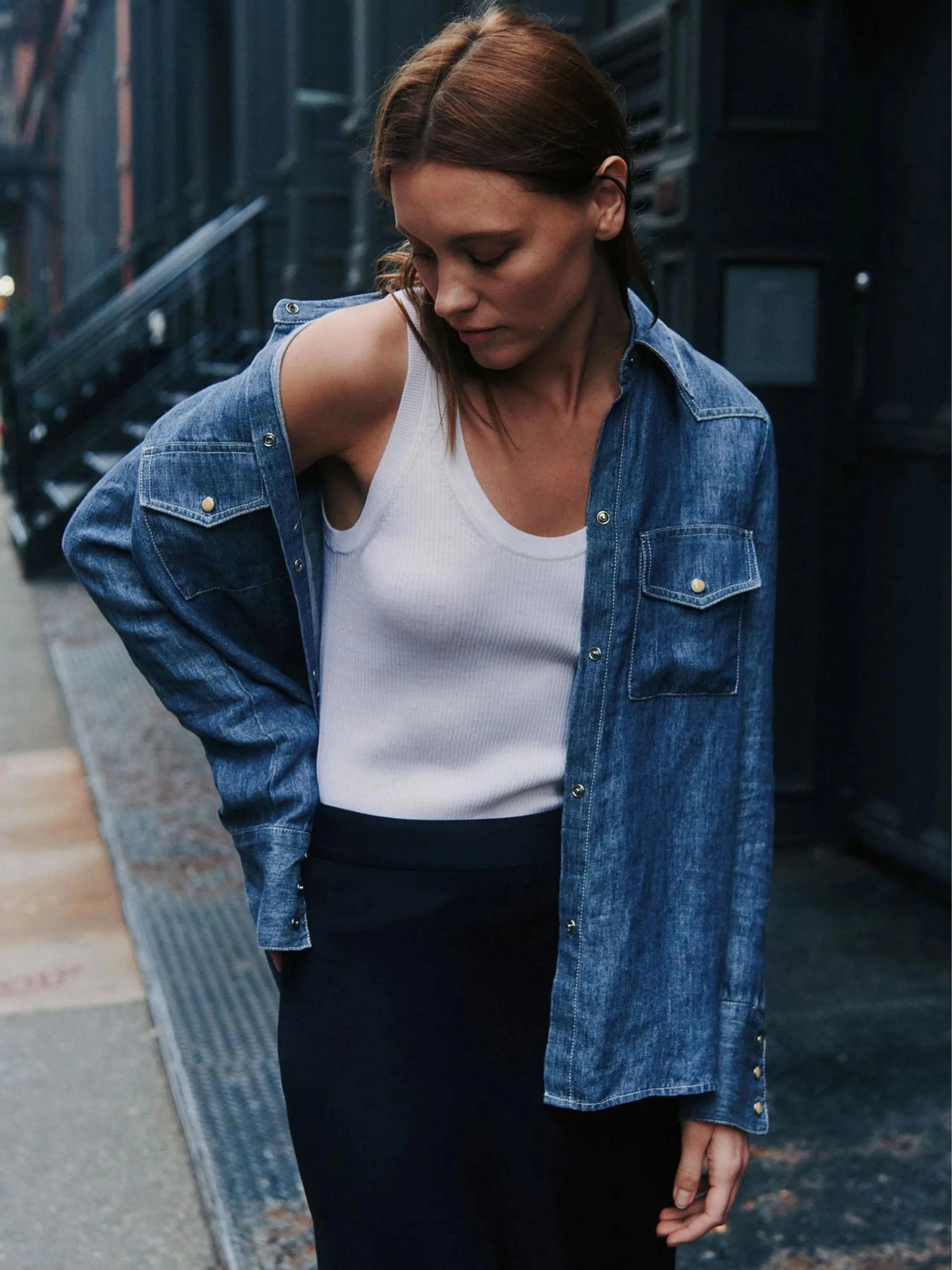 Rancher's Daughter Shirt in Medium Indigo