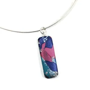 Rectangle Bar Pendant - Marbled - Very Peri