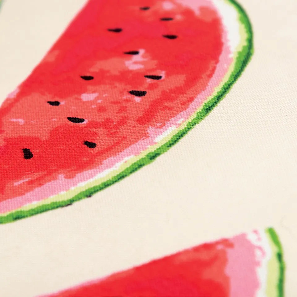 Red Beige Watermelon Indoor Outdoor Throw Pillow