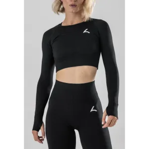 Reeva Performance Longsleeve Crop Top maat Feather