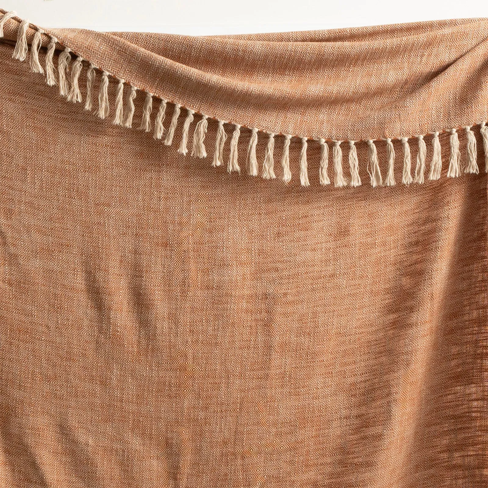 Renee Taylor Surrey Chevron Yarn-Dyed Throw 130 x 170 cms Tobacco
