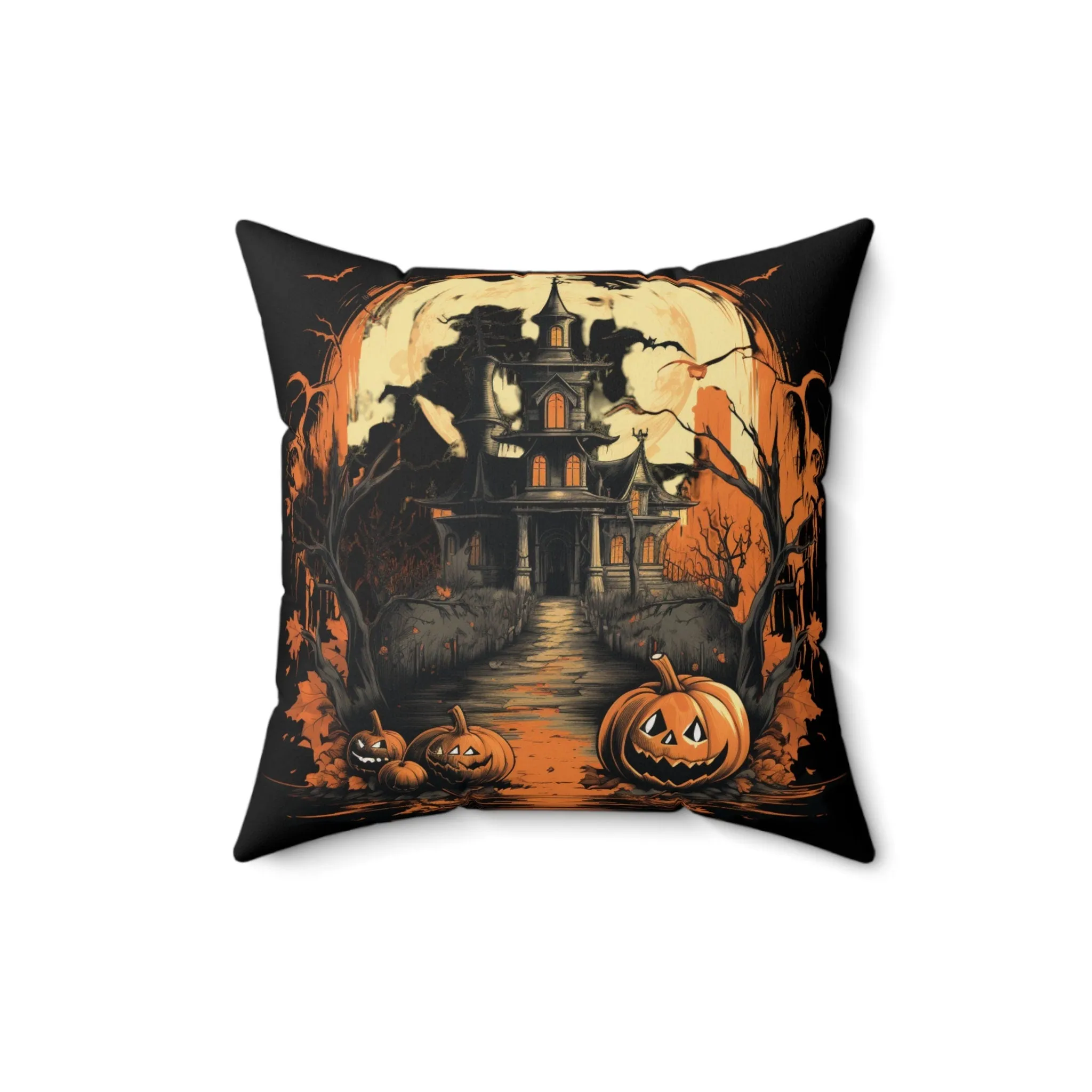 Reversible Halloween and Customizable Fall Throw Pillow - Personalize Your Autumn Decor!