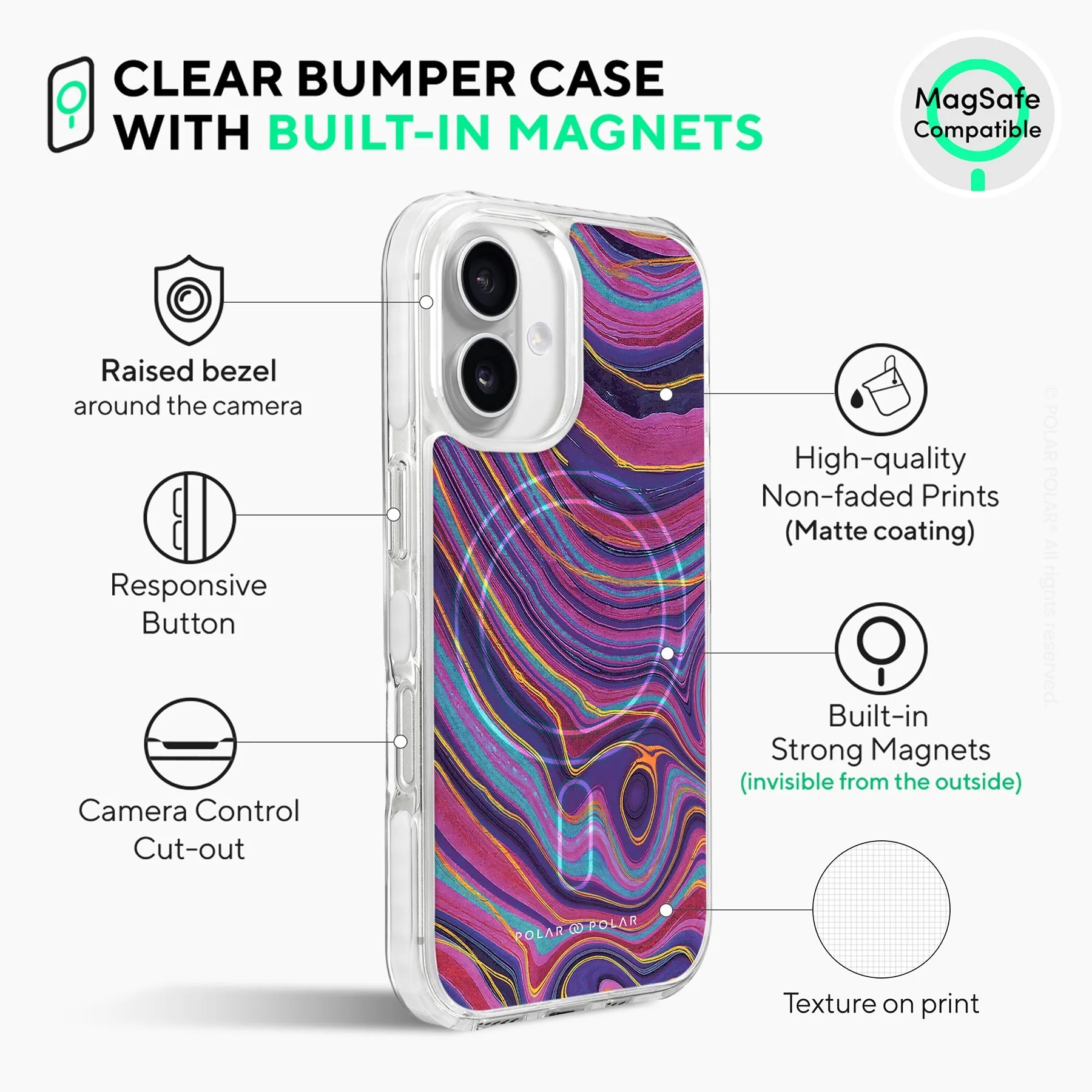 Rhythm in the Desert - iPhone 16 Plus Clear Bumper MagSafe Case
