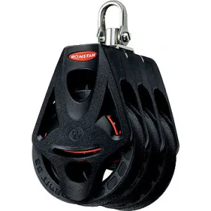 Ronstan RF55310 55mm Orbit Triple pulley, becket, swivel shackle head