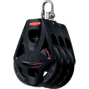 Ronstan RF55310 55mm Orbit Triple pulley, becket, swivel shackle head