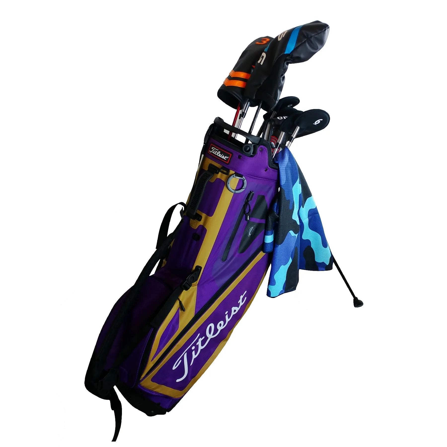 RPG Center Cut Microfiber Golf Towel - Waffle Weave - Purple